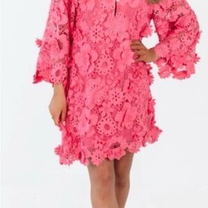 Floral Pink Lace Women Dress